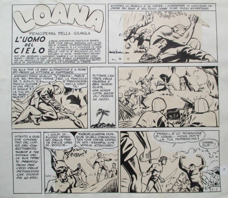 Carlo Marcello, Page-titre d'un épisode de Loana, princesse de la jungle - Planche originale