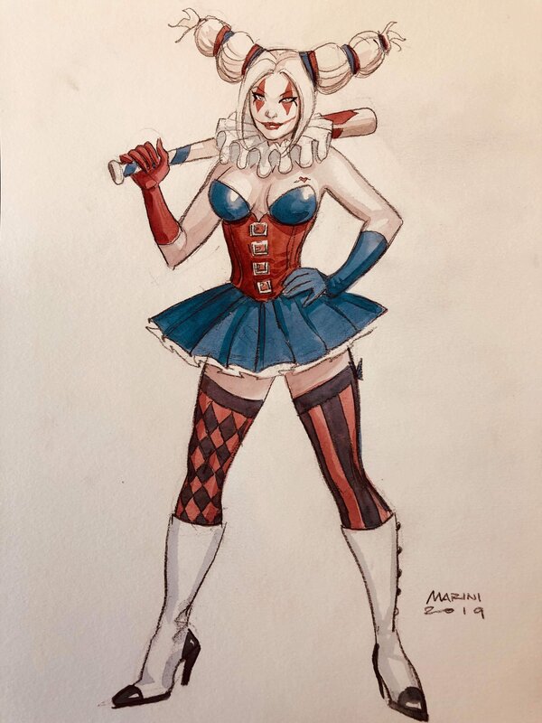 Harley Quinn by Enrico Marini - Original Illustration