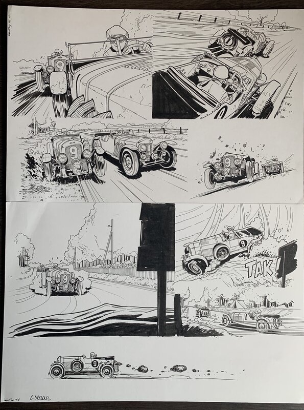 24 heures du mans par Christian Papazoglakis - Planche originale