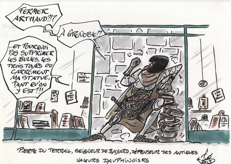 Frank Giroud, Illustration de soutien de la librairie... - Illustration originale