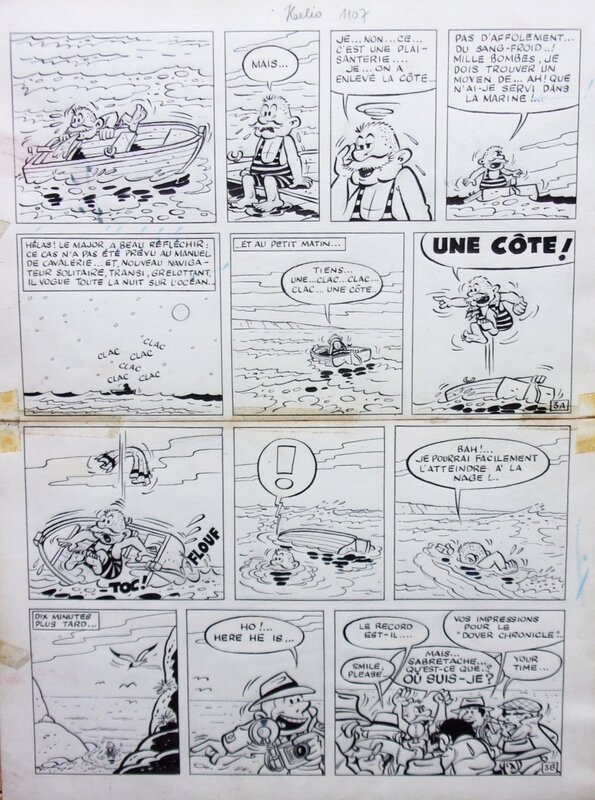 Paul Deliège, Tournebride en vacances - Planche originale
