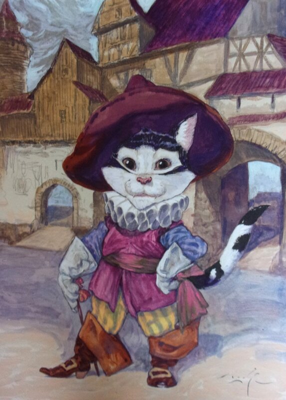 Le chat botté by Gradimir Smudja - Original Illustration