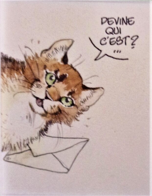 Claire Wendling, Chat pour un timbre 2 - Original Illustration