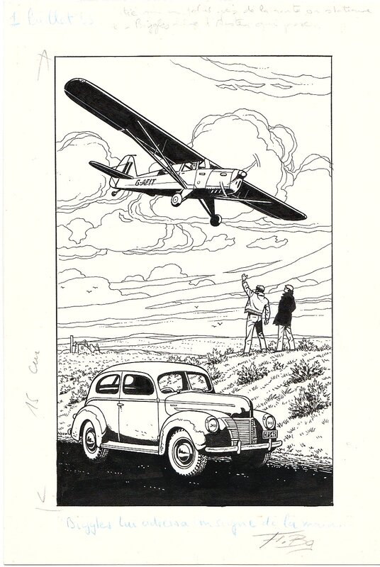 Biggles - case par Francis Bergèse - Illustration originale