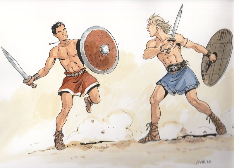 Enrico Marini, Les Aigles de Rome - Marcus - Arminius - Original Illustration