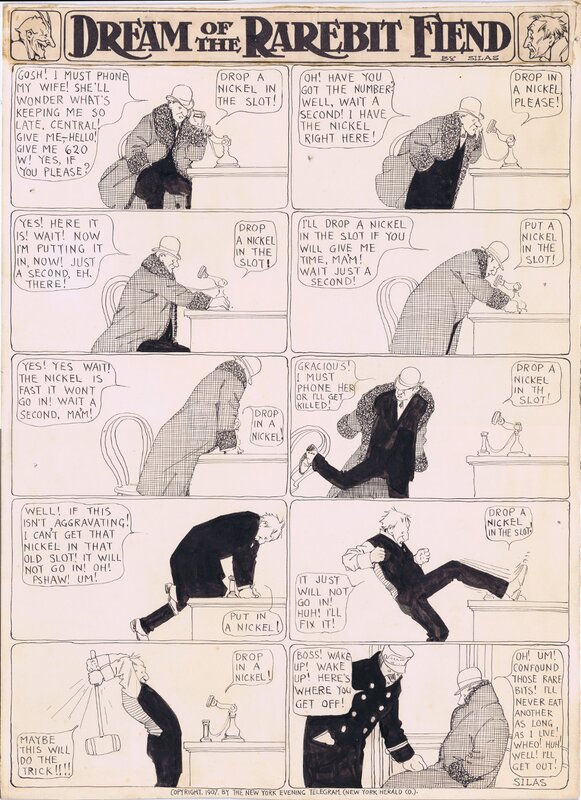 Rarebit Fiend 1907 Winsor McCay - Planche originale