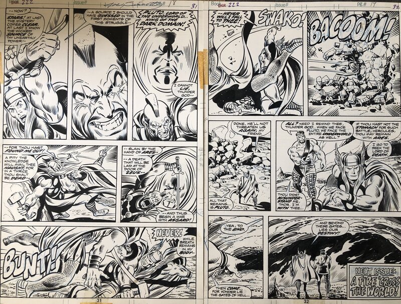 John Buscema, Joe Sinnott, Thor # 222 p31&32  Buscema / Sinnott . - Planche originale