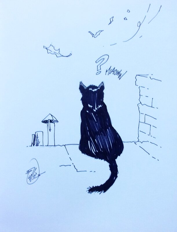 Chat sur un toit by Francis Vallès - Sketch