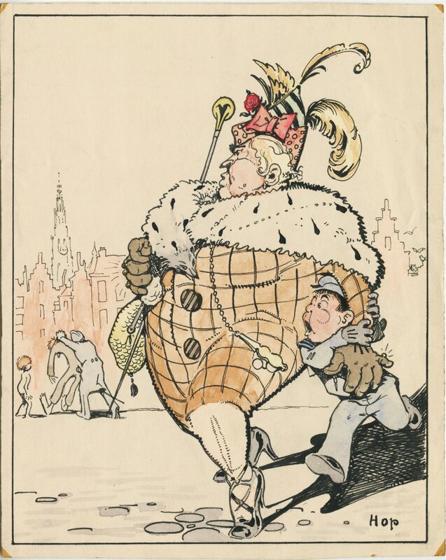 George van Raemdonck, 1925? - De Groene Amsterdammer? (Illustration - Belgian KV) - Original Illustration