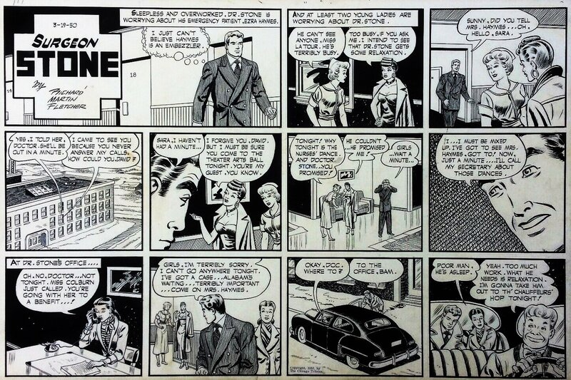 Dick Fletcher - surgeon Stone (1950) - Planche originale