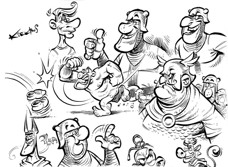 Slawomir Kiełbus, Janusz Christa, Réchauffer les mains avant le travail - Comic Strip