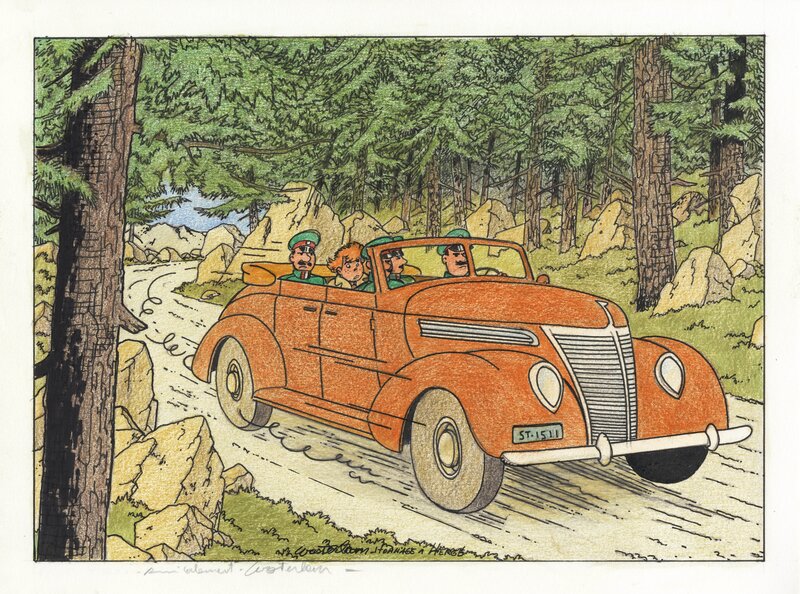 Marc Wasterlain, 2015? - Hommage Hergé (Illustration Belgian KV) - Original Illustration