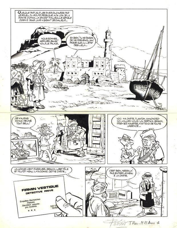 En vente - Godard : Martin Milan tome 4 planche 1 - Planche originale