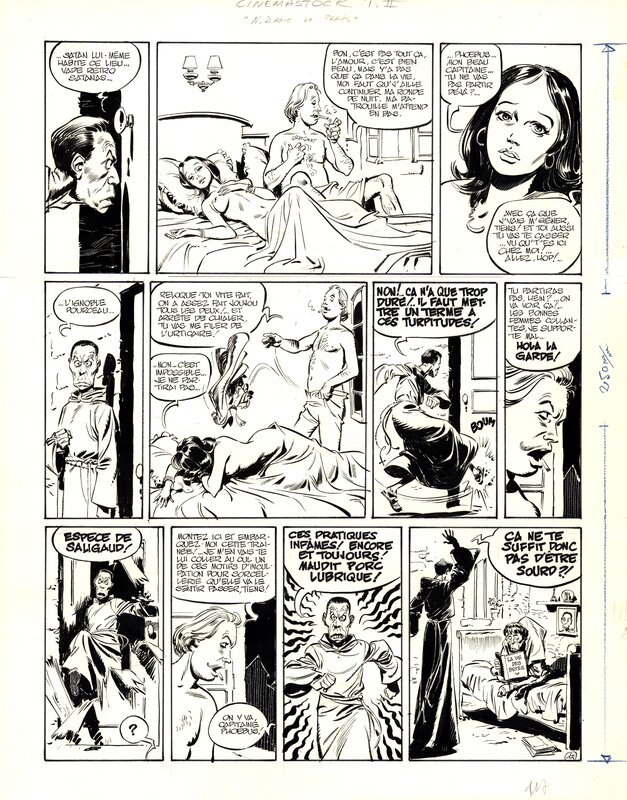 Alexis, Gotlib, Cinemastock : Notre Dame de Paris - Planche originale