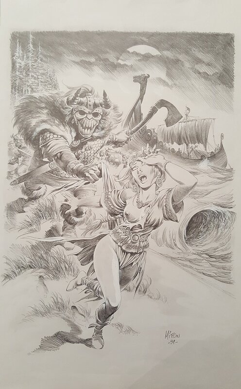 Jean-Yves Mitton, Les vikings Original dessin Librairie CINEFLASH - Planche originale