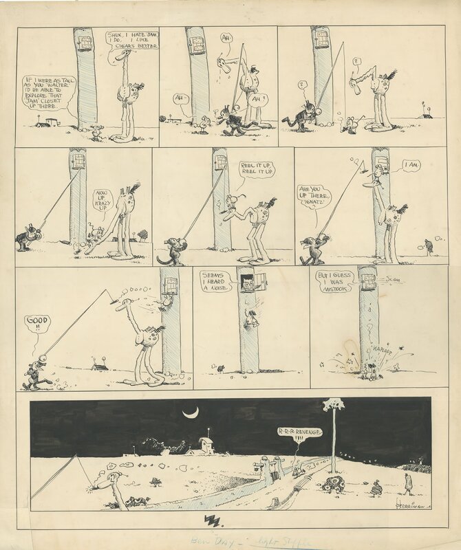 George Herriman, Krazy Kat sunday strip 16-12-1917 - Planche originale