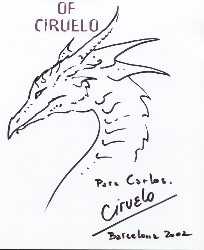 Tête de Dragon par Ciruelo - Dédicace