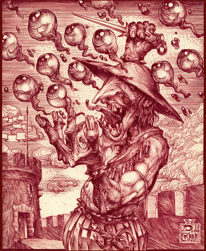 Denis GRRR, De l'Insoutenable Légèreté d'un Occulte Attentat Occulaire - Original Illustration