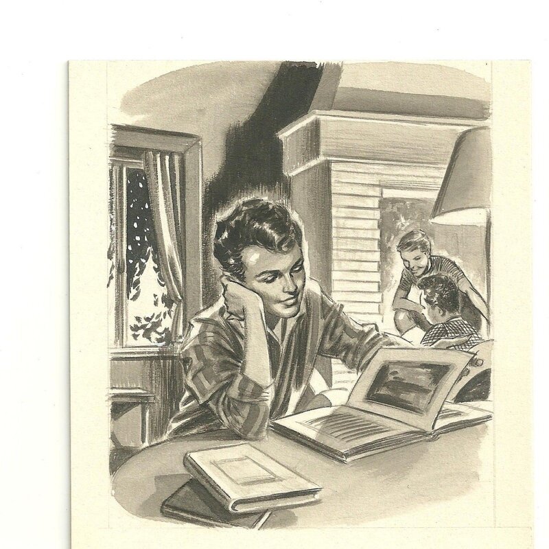 Carlo Marcello, Un moment de lecture - Illustration originale