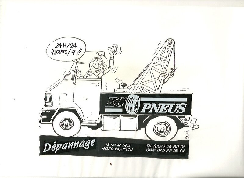 Olivier Saive, Pub pour un dépanneur - Illustration originale