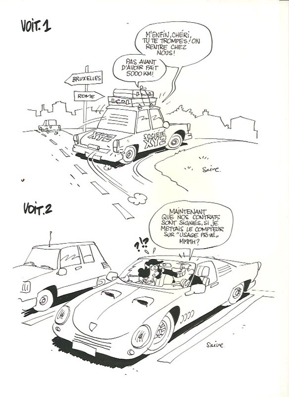 Olivier Saive, Publicité  pour un journal - Illustration originale