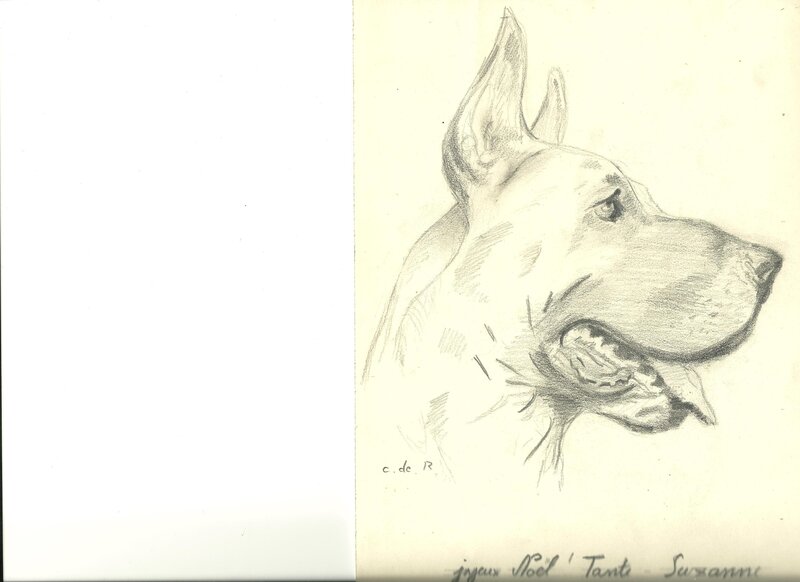 Le chien de Tata par Derib - Illustration originale