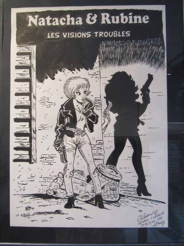 Natacha et Rubine par Bruno Gilson, François Walthéry, Dragan De Lazare - Illustration originale