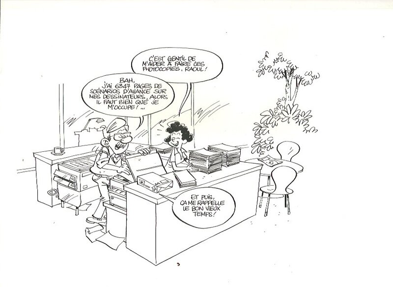 Raoul  cauvin by Olivier Saive - Original Illustration