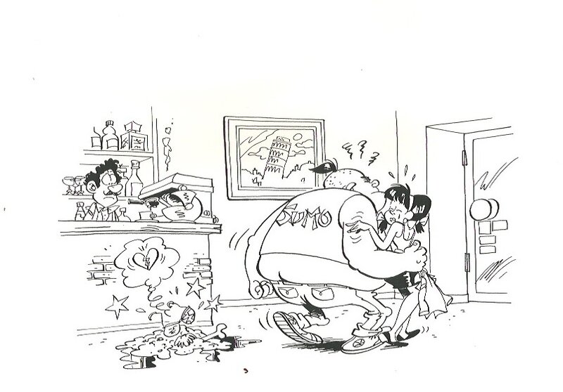 Raoul  cauvin par Olivier Saive - Illustration originale
