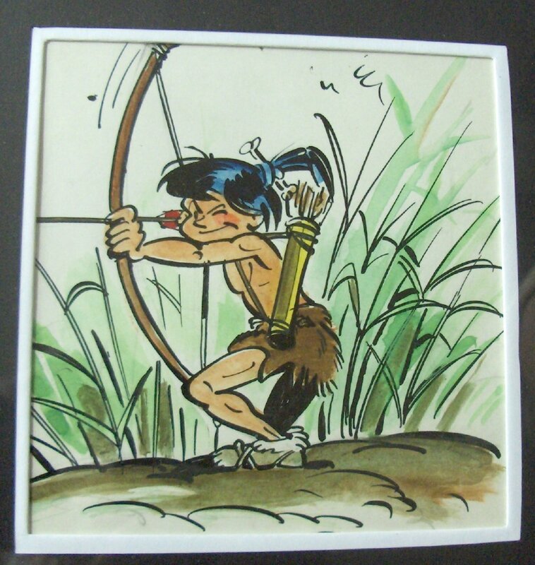 Indien chasseur by Raymond Macherot - Original Illustration