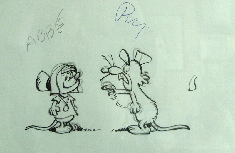 Raymond Macherot, Sibylline face à un rat - Original Illustration