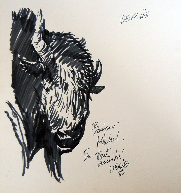 Derib, Bison dédicace (1982) - Dédicace