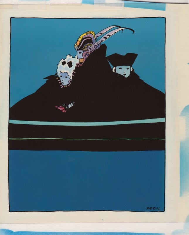 Moebius, Venise celeste - Mise en couleurs et son calque #2 - Mise en couleur