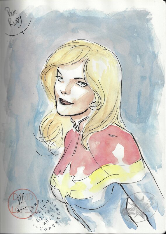 David López, Lopez - Captain Marvel Commission - Original Illustration