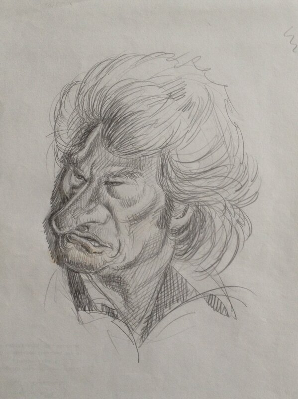 Tibet - Caricature Johnny Hallyday - Années 70 - Original art