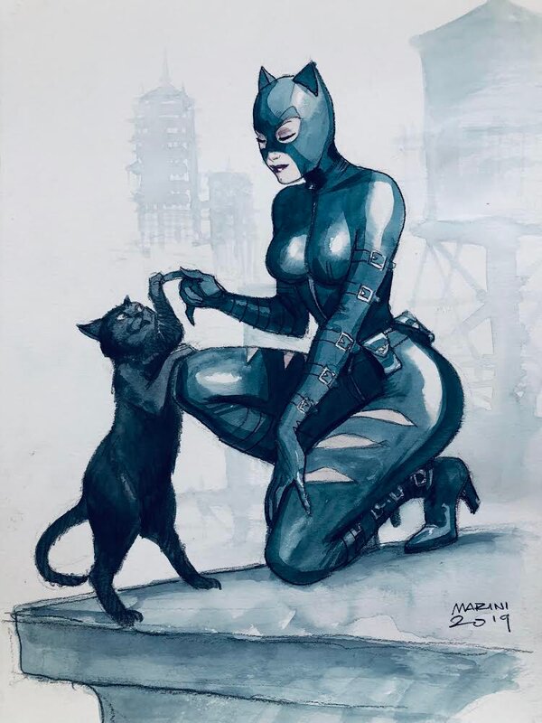 Enrico Marini Catwoman - Illustration originale