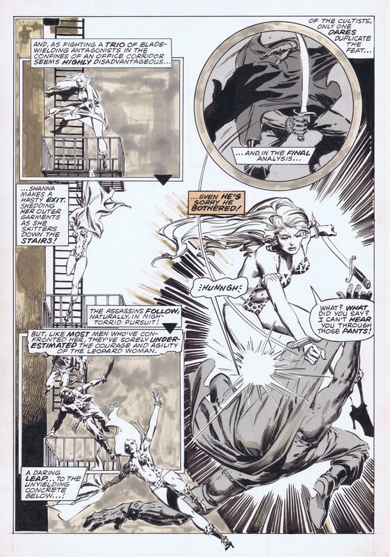 1978-06 DeZuniga: Rampaging Hulk #9 p13 w. Shanna the She-Devil - Planche originale