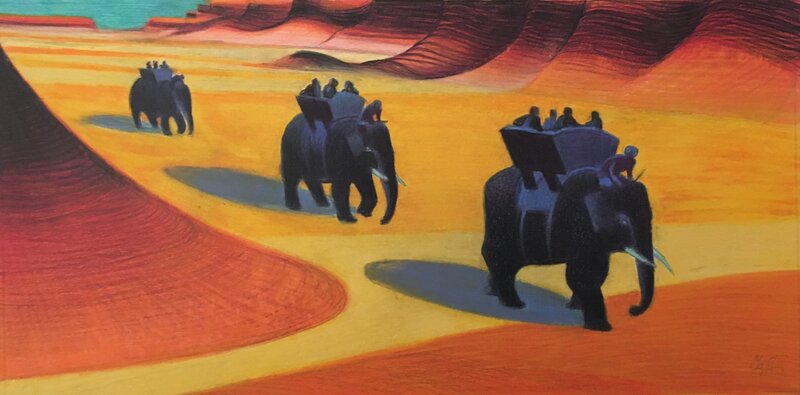 Lorenzo Mattotti, Eni's Way -Elephants - Original Illustration