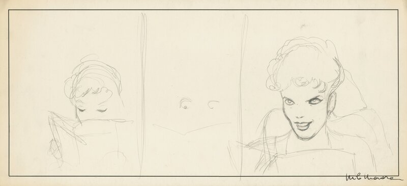 Manara - Prelim de visage sur strip - Original art