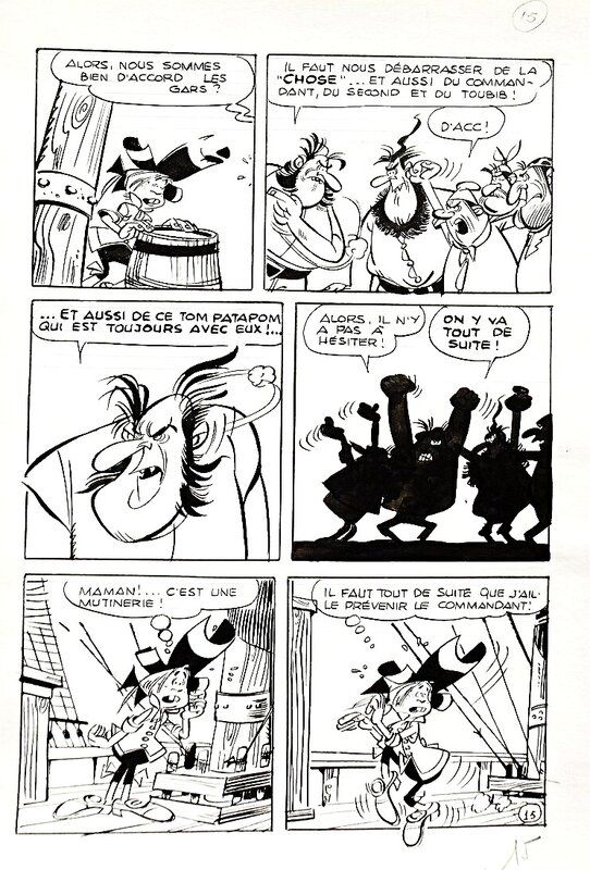 Leone Cimpellin, Tom Patapom, la Tragédie de la Van Toouze, planche 15 - Parution dans Brik n°158 (Aventures et Voyages) - Planche originale