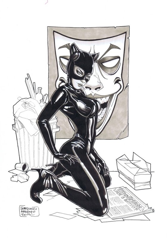 Catwoman par Sorgone et Arhkage - Illustration originale