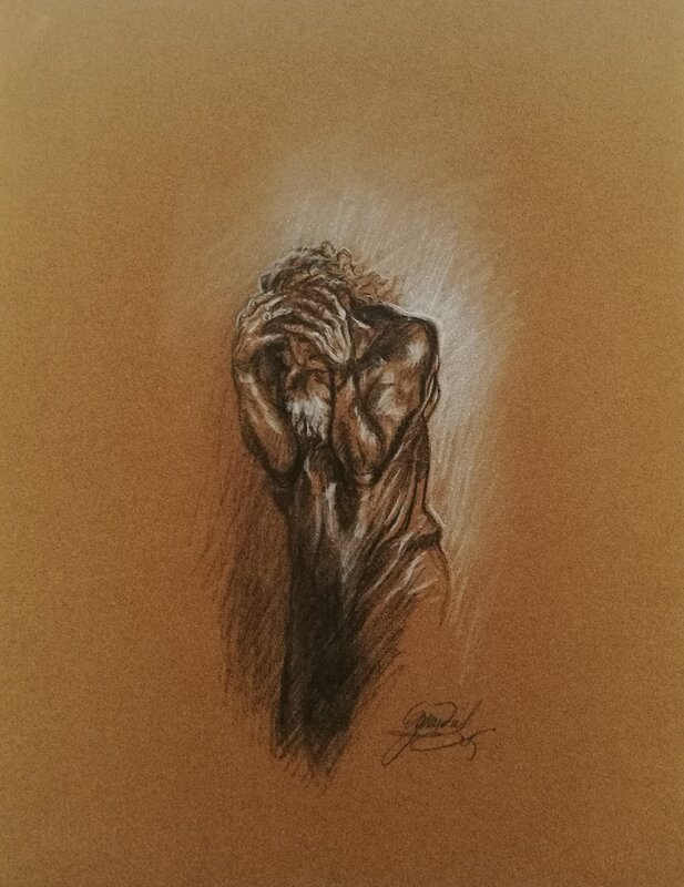 L'homme torturé by Gwendal Lemercier - Original Illustration