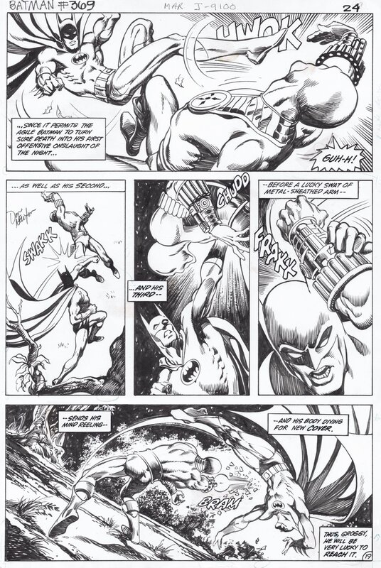 Donald L. Newton, Alfredo Alcalá, 1984-03 Newton/Alcala: Batman #369 p19 vs. Deadshot - Planche originale