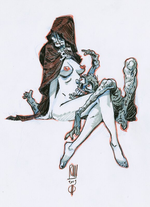 For sale - Zombie Love by Roberto Ricci - Original Illustration