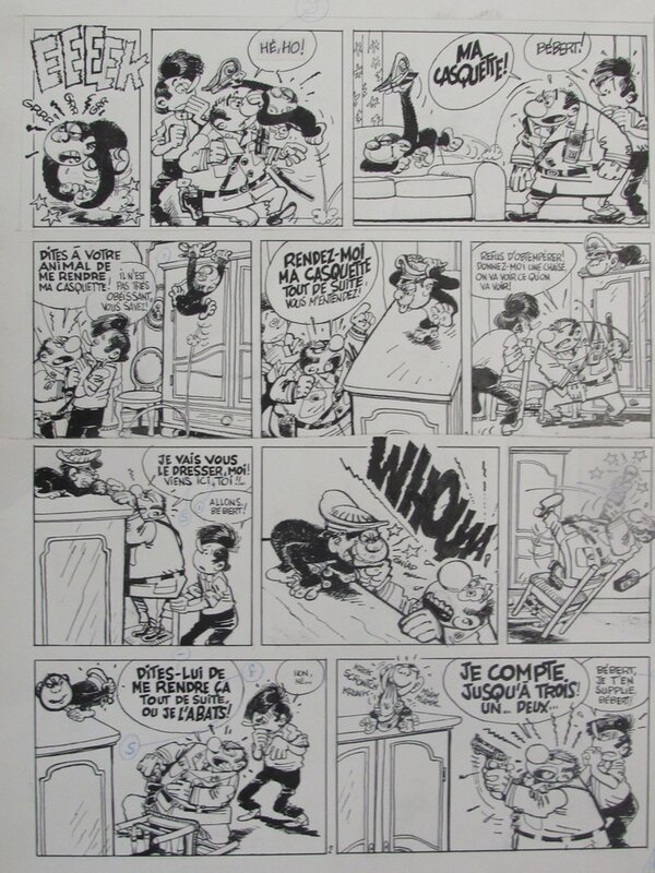 En vente - Marc Wasterlain, Docteur Poche - Le petit singe - Planche originale