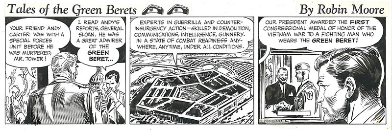 Joe Kubert, Tales of the Green Berets Comic strip . 2eme semaine 6eme jour . 1965 . - Comic Strip
