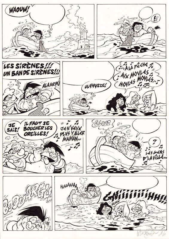 Les p'tits Mythos par Philippe Larbier - Planche originale