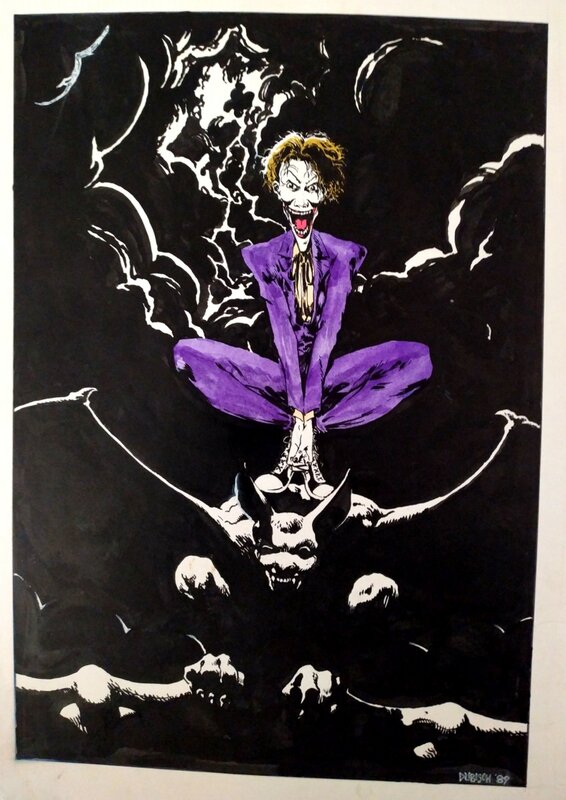 Mike Dubisch, Joker sur gargouille - Original Illustration