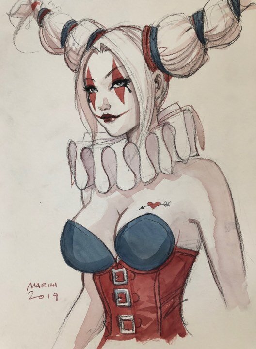 Harley quinn par Enrico Marini - Illustration originale