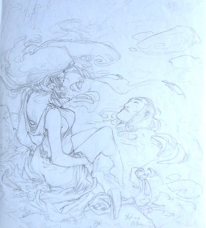 La quête du Graal by Stéphane Bileau - Original Illustration